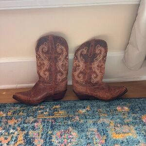 Brown Embroidered Cowboy Boots